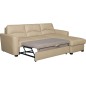 Canapé d'angle convertible en cuir de luxe italien , 5 places LUGANO, beige, angle droit
