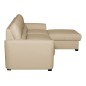 Canapé d'angle convertible en cuir de luxe italien , 5 places LUGANO, beige, angle droit