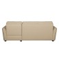 Canapé d'angle convertible en cuir de luxe italien , 5 places LUGANO, beige, angle droit