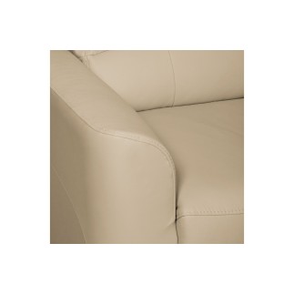 Canapé d'angle convertible en cuir de luxe italien , 5 places LUGANO, beige, angle droit