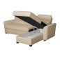 Canapé d'angle convertible en cuir de luxe italien , 5 places LUGANO, beige, angle droit
