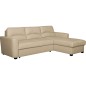 Canapé d'angle convertible en cuir de luxe italien , 5 places LUGANO, beige, angle droit