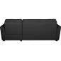 Canapé d'angle convertible en cuir de luxe italien , 5 places LUGANO, noir, angle droit