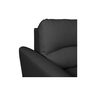 Canapé d'angle convertible en cuir de luxe italien , 5 places LUGANO, noir, angle droit