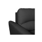 Canapé d'angle convertible en cuir de luxe italien , 5 places LUGANO, noir, angle droit