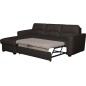 - Canapé d'angle convertible en cuir de luxe italien , 5 places LUGANO, chocolat, angle gauche