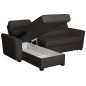 - Canapé d'angle convertible en cuir de luxe italien , 5 places LUGANO, chocolat, angle gauche