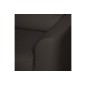 - Canapé d'angle convertible en cuir de luxe italien , 5 places LUGANO, chocolat, angle gauche