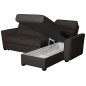 Canapé d'angle convertible en cuir de luxe italien , 5 places LUGANO, chocolat, angle droit