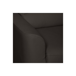 Canapé d'angle convertible en cuir de luxe italien , 5 places LUGANO, chocolat, angle droit