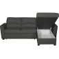 Canapé d'angle convertible en cuir de luxe italien , 5 places LUGANO, gris foncé, angle droit