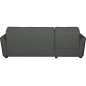 - Canapé d'angle convertible en cuir de luxe italien , 5 places LUGANO, gris foncé, angle gauche