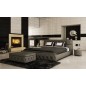 Lit en cuir italien de luxe FARNIENTE, gris foncé, 140x190