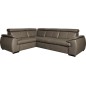 - Canapé d'angle en 100% cuir de luxe italien , 5 places Cintia, couleur taupe, angle gauche