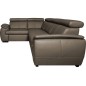 - Canapé d'angle en 100% cuir de luxe italien , 5 places Cintia, couleur taupe, angle gauche