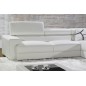 Canapé d'angle en cuir italien, 5 places BONO, blanc, angle droit