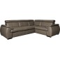 Canapé d'angle en 100% cuir de luxe italien , 5 places Cintia, couleur taupe, angle droit