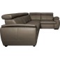 Canapé d'angle en 100% cuir de luxe italien , 5 places Cintia, couleur taupe, angle droit