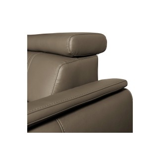 Canapé d'angle en 100% cuir de luxe italien , 5 places Cintia, couleur taupe, angle droit
