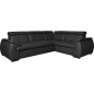 Canapé d'angle en 100% cuir de luxe italien , 5 places Cintia, couleur noir, angle droit