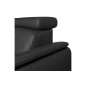 Canapé d'angle en 100% cuir de luxe italien , 5 places Cintia, couleur noir, angle droit