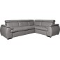 Canapé d'angle en 100% cuir de luxe italien , 5 places Cintia, couleur gris clair, angle droit
