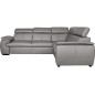 Canapé d'angle en 100% cuir de luxe italien , 5 places Cintia, couleur gris clair, angle droit
