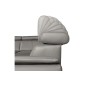 Canapé d'angle en 100% cuir de luxe italien , 5 places Cintia, couleur gris clair, angle droit