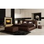Lit en cuir italien de luxe FARNIENTE, chocolat, 140x190