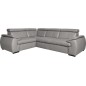 Canapé d'angle en 100% cuir de luxe italien , 5 places Cintia, couleur gris clair, angle gauche