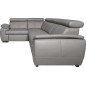 Canapé d'angle en 100% cuir de luxe italien , 5 places Cintia, couleur gris clair, angle gauche