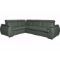 Canapé d'angle en 100% cuir de luxe italien , 5 places Cintia, couleur gris foncé, angle gauche