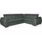 Canapé d'angle en 100% cuir de luxe italien , 5 places Cintia, couleur gris foncé, angle droit