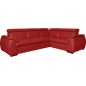 Canapé d'angle en 100% cuir de luxe italien , 5 places Cintia, couleur rouge foncé, angle droit