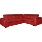 Canapé d'angle en 100% cuir de luxe italien , 5 places Cintia, couleur rouge foncé, angle droit