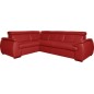 - Canapé d'angle en 100% cuir de luxe italien , 5 places Cintia, couleur rouge foncé, angle gauche