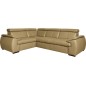 Canapé d'angle en 100% cuir de luxe italien , 5 places Cintia, couleur beige, angle gauche