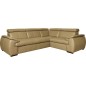 Canapé d'angle en 100% cuir de luxe italien , 5 places Cintia, couleur beige, angle droit