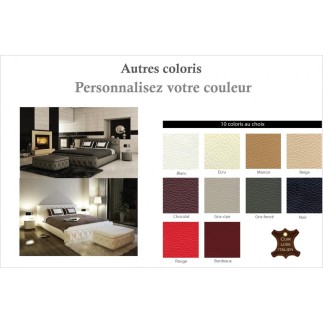 Lit en cuir italien de luxe FARNIENTE, (personnalisez votre couleur)