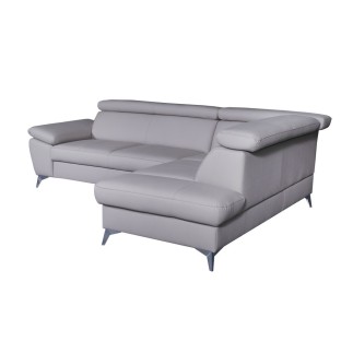 Canapé d'angle convertible en cuir italien de luxe 5 places WARREN II, avec coffre, rouge foncé, angle droit
