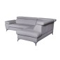 Canapé d'angle convertible en cuir italien de luxe 5 places WARREN II, avec coffre, rouge foncé, angle droit