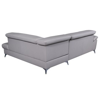 Canapé d'angle convertible en cuir italien de luxe 5 places WARREN II, avec coffre, rouge foncé, angle droit