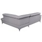 Canapé d'angle convertible en cuir italien de luxe 5 places WARREN II, avec coffre, rouge foncé, angle droit