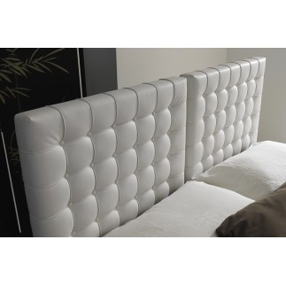 Lit en cuir italien de luxe DUO, blanc, 140x190