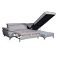 Canapé d'angle convertible en cuir italien de luxe 5/6 places WARREN II, avec coffre, noir, angle gauche