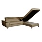 Canapé d'angle convertible en cuir italien de luxe 5/6 places WARREN II, avec coffre, rouge foncé, angle gauche