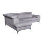 Canapé d'angle convertible en cuir italien de luxe 5/6 places WARREN II, avec coffre, rouge foncé, angle gauche