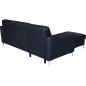 - Canapé d'angle convertible en cuir italien de luxe 5 places SANTORIN, avec coffre, noir, angle gauche