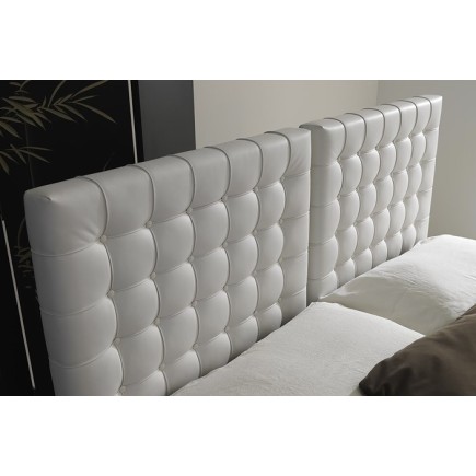 Lit en cuir italien de luxe DUO, blanc, 180x200