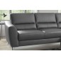 Canapé d'angle convertible en cuir italien de luxe 5 places SANTORIN, avec coffre, gris foncé, angle droit